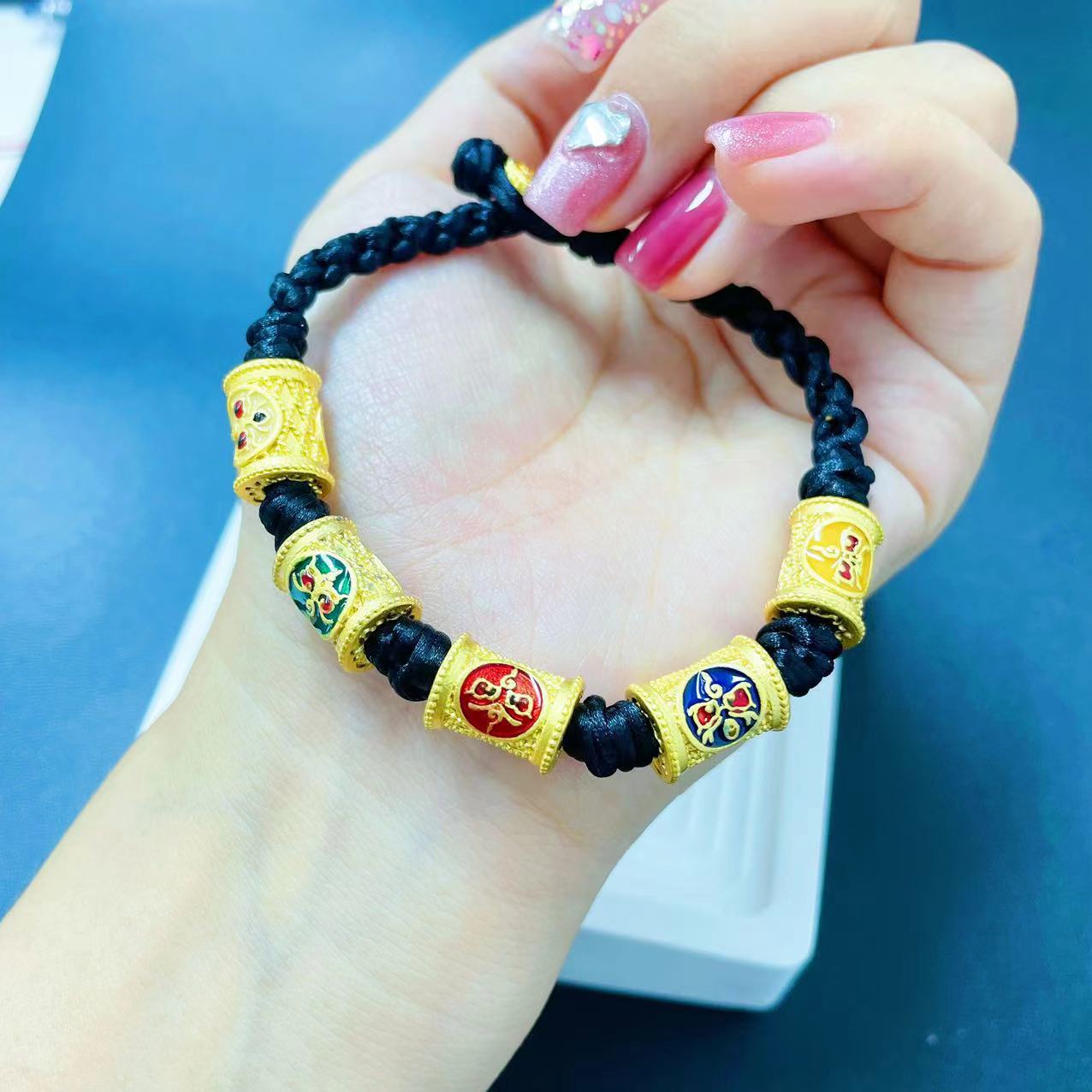 New Shajin God of Wealth Bracelet Five Way God of Wealth Wedding Vintage Gold Plated Factory Direct Bracelet_voghion.com