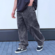 秋季大码牛仔裤男士宽松直筒加肥加大男装胖子肥佬oversize jeans