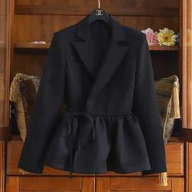 黑色风衣女中长款2024秋季新款韩版立领时尚休闲气质宽松显瘦外套