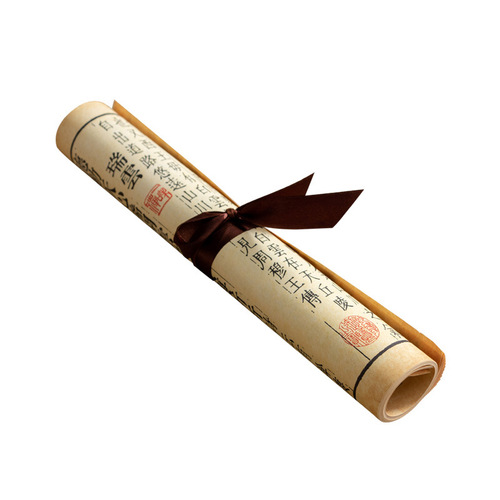 Ancient style scroll, creative retro photography props, photo taking, food, Hanfu Tao ornaments, Chinese style ornaments, simulation book