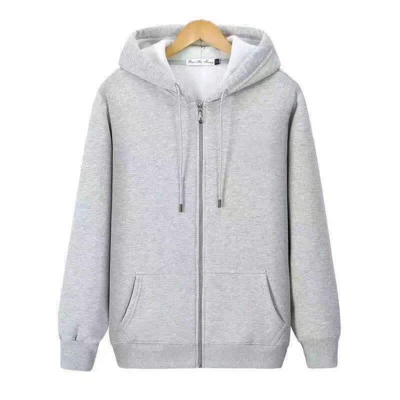 American-style casual, versatile, plus-size hooded sweatshirt, solid-color basic cardigan, trendy men's autumn outerwear, cross-border hooded jacket American-style casual, versatile, plus-size hooded sweatshirt, solid-color basic cardigan, trendy men's autumn outerwear, cross-border hooded jacket