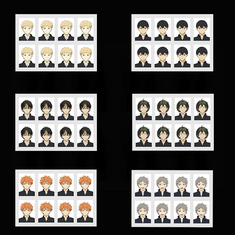 Japanese Comic Volleyball Boy, Uye High School Blue Background and White Background Id Photo, Hinata, Yingying, Yingshan Feixiong, Xiguxi