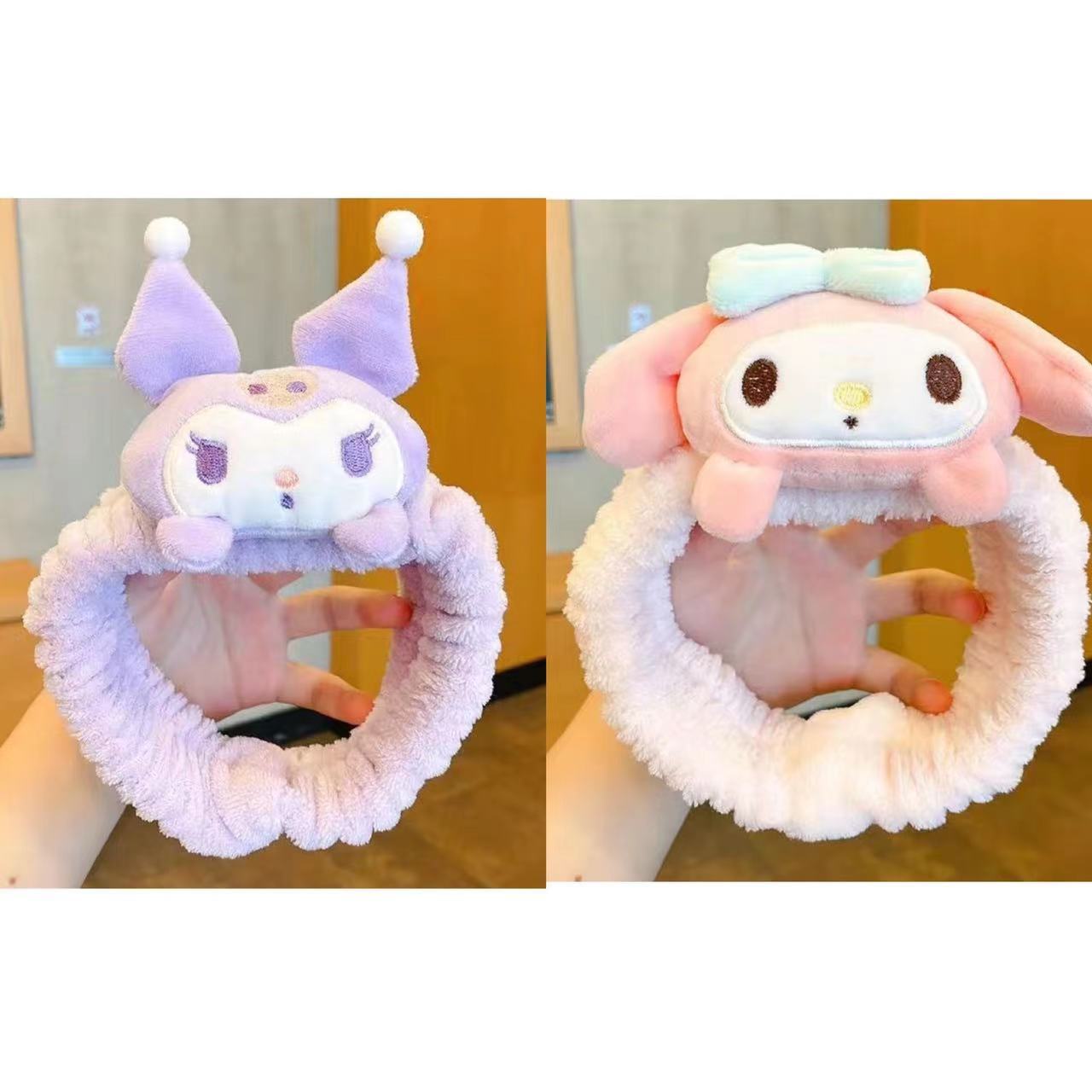 Ventas de nuevos productos niñas dibujos animados lindo Sanrio Yugui felpa Kulo lavado de cara niña diadema tocado