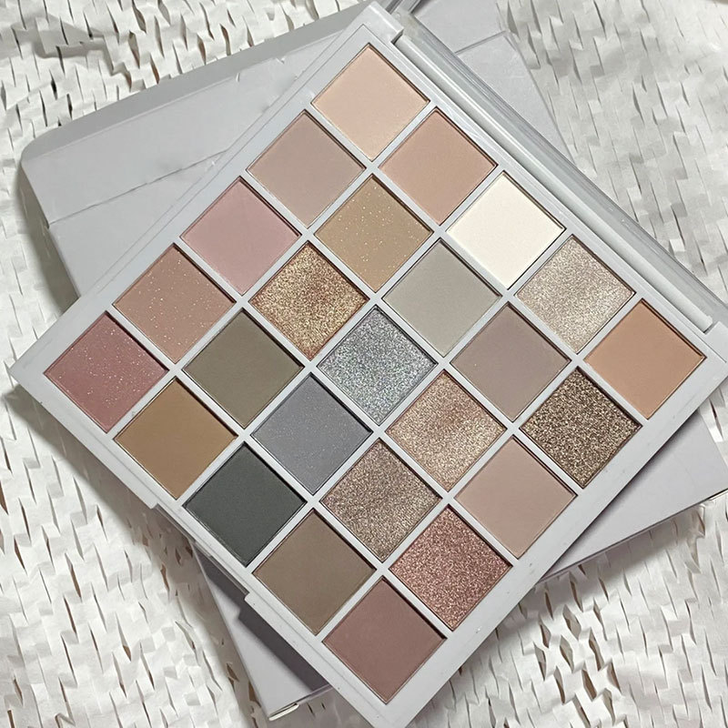 Paleta de Sombras de Ojos Capel Cement Gray, Maquillaje Ahumado Europeo y Americano, Paleta de 25 Colores No Abultada, Tonos Tierra Mate Perlados, Tendencia Nacional