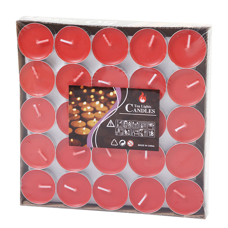 Té libre de humo de cera 2 horas 50 piezas aislamiento térmico calefacción té pequeña vela Hotel propuesta KTV placa redonda calefacción