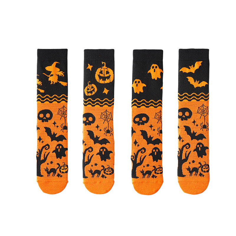 in stock New Halloween Gift Socks Autumn and Winter Men's and Women's Long Cotton Socks Cross-border Couple Casual Funny Socks