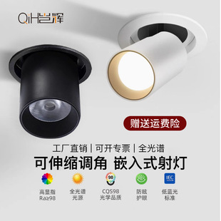 Spotlight Embedded Hill Retractable Angle Adjustable ceiling lamp Living Room Household Elephant Nasal Lamp Anti-porch Spotlight