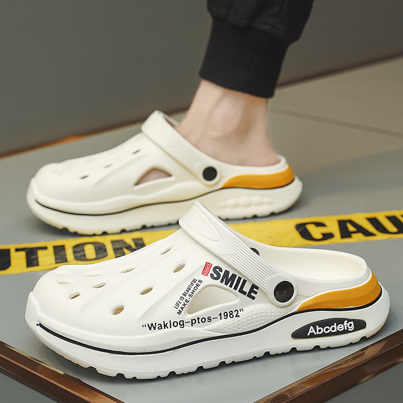 Zapatos con agujeros, sandalias de verano de dos desgaste, zapatos de suela gruesa EVA para hombre, sandalias de hombre de gran tamaño de alta gama