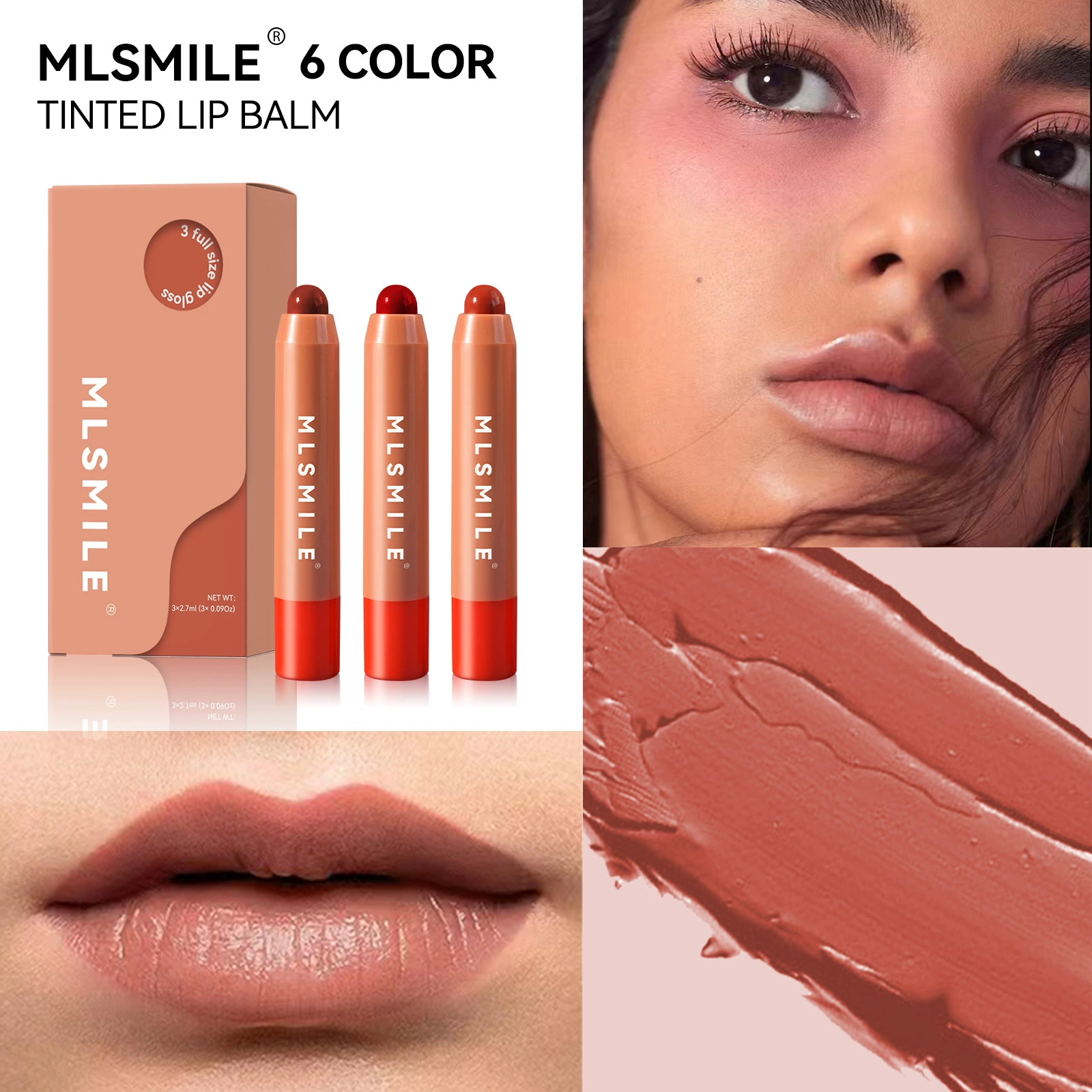 MLSMILE Увлажняющая помада, бальзам для губ, блеск для губ, набор, длительное действие