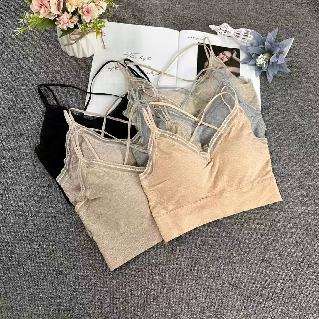 Nueva taza fija sin costuras hermosa espalda sin anillo de acero ropa interior chaleco chaleco cómodo ropa interior damas base sostén al por mayor