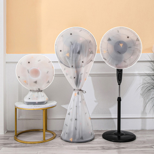 Creative printed three-dimensional fan dust cover floor-standing all-inclusive protective cover PEVA household desktop fan cover wholesale