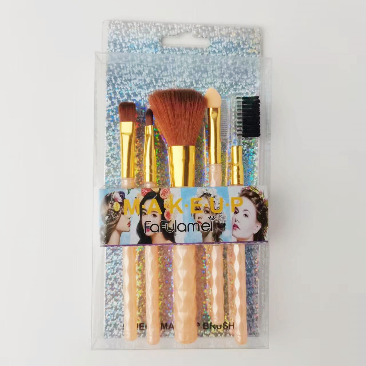 Comercio exterior 5 cepillo de maquillaje conjunto de cepillo de diamantes cepillo de blush cepillo de cejas cepillo de pestañas herramientas de maquillaje buenas cosas