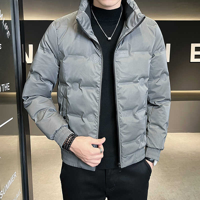 Down Jacket Men's Jacket Autumn and Winter New Fashion Casual Standing Collar Trend Men's Cotton Jacket_voghion.com
