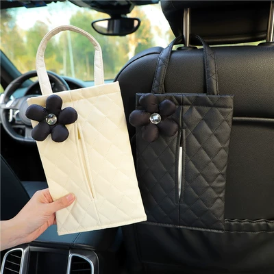 flower car seat back-mounted | Car tissue box/set