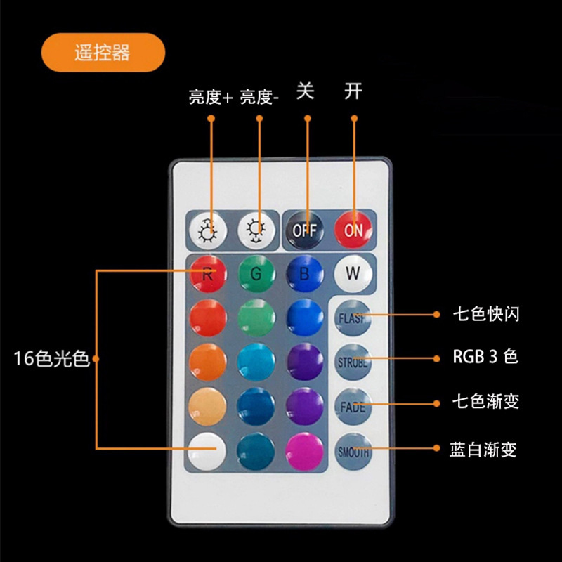 クロスボーダー卸売り3d小夜灯台座リモコンタッチ七彩台座DIYアクリル創意Type-c台座|undefined