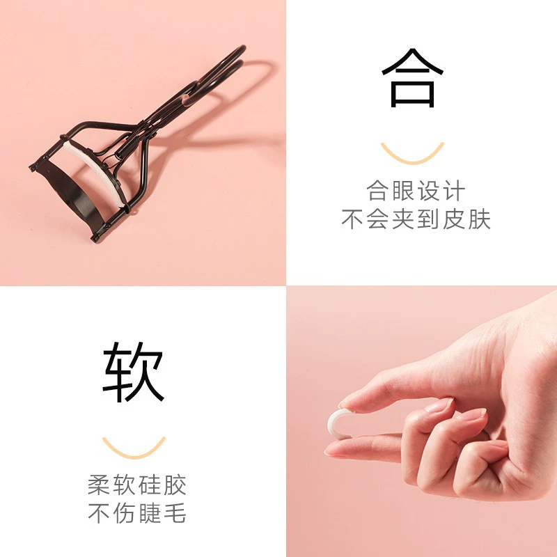 Eyelash Curler Handheld Lash Curler, Long-Lasting Curl, Portable with Silicone Pads