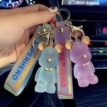 水晶熊卡通钥匙链可爱钥匙挂件汽车包包挂饰创意公仔小饰品钥匙扣