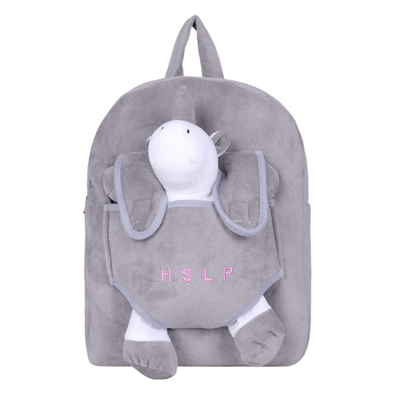 Autumn and Winter New Cartoon Plush Children's Bag Korean Style Boys and Girls Kindergarten School Bag Animal Anti-lost Small Backpack