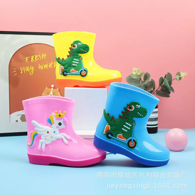 儿童卡通雨鞋防水防滑小童水靴幼儿宝宝水鞋胶鞋2024新款可爱雨靴