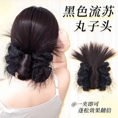 女性用ボールヘッドウィッグクリップ、レイジーチキンフェザースタイルヘッドギア、後頭部用の自然なふわふわヘアバッグ