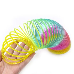 Large Magic Rainbow Circle Toy Children's Educational Elastic Adult Professional Performance Pull Ring Balance Colorful Spring Ring