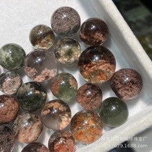 天然绿幽灵花幽灵水晶散珠圆单珠裸石佛珠聚宝盆丰富意境晶体