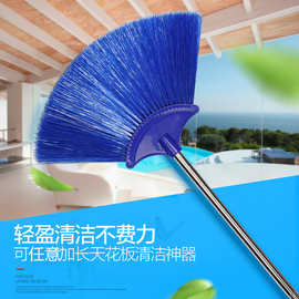 跨境5米加长天花板刷家用除尘扫蜘蛛网刷不锈钢长柄刷屋顶清洁刷