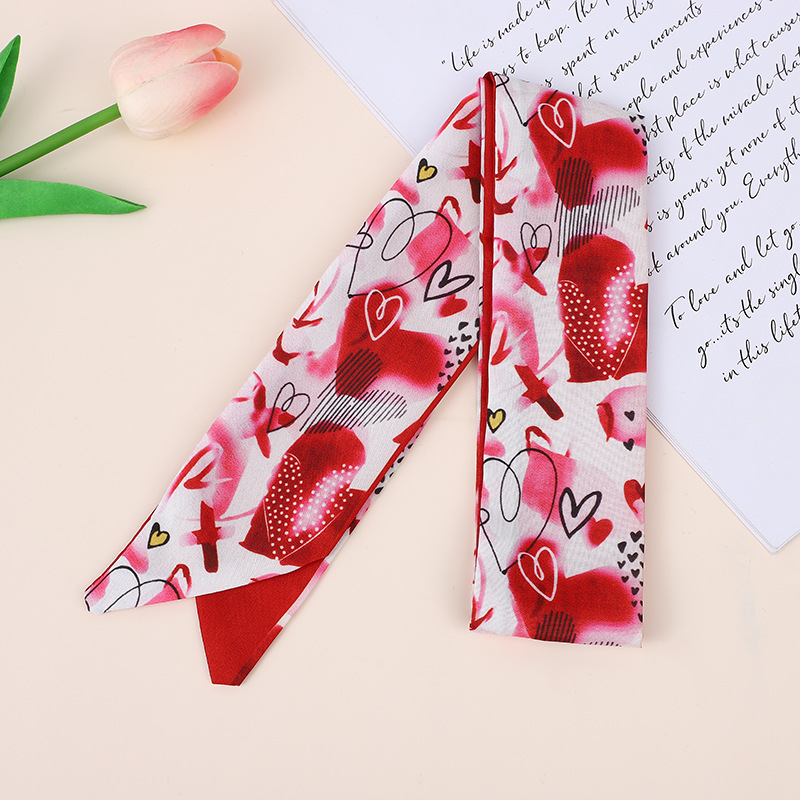 Spring Season Women's Gender Women's Elegant Heart Shape Flower Lingge Polyester Silk Scarf