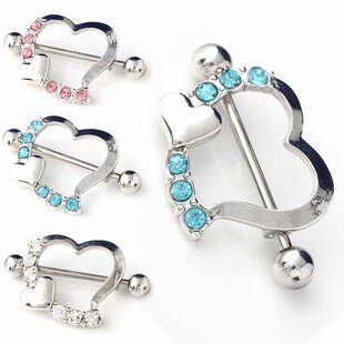 Factory direct ebay Amazon wish cross-border products straight peach heart breast nail breast ring hot selling new
