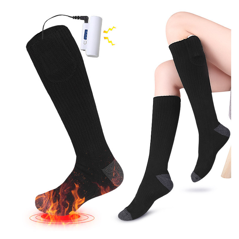 Electric warm cotton socks three adjustable elastic USB charge washable electric warm socks