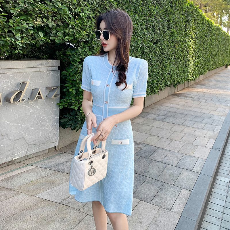 Silk summer knitted dress