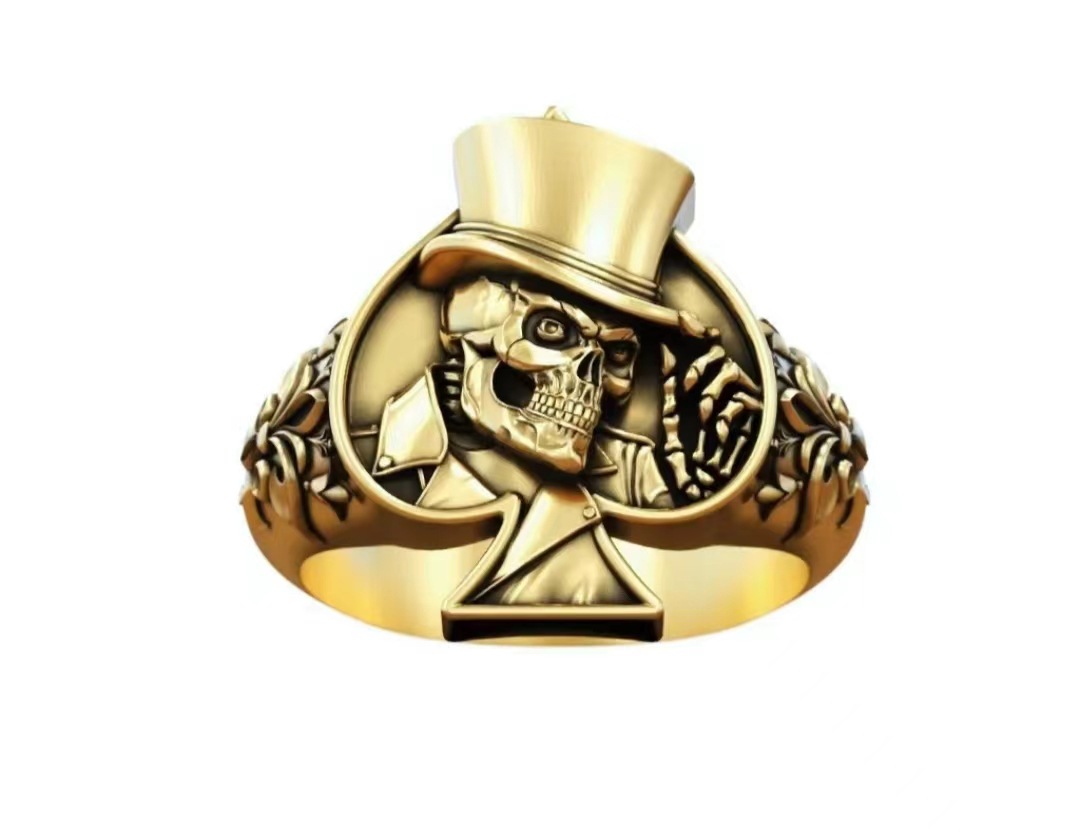 Halloween Festival Gothic Hip-Hop Retro Skull Zinc Alloy Plating Halloween Men's Rings