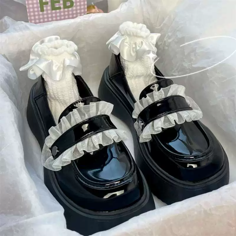 Женские лоферы в стиле колледжа, весна 2025, новые маленькие кожаные туфли с широким носком, универсальный дизайн в стиле «маленький Чжоу», милые туфли в стиле JK