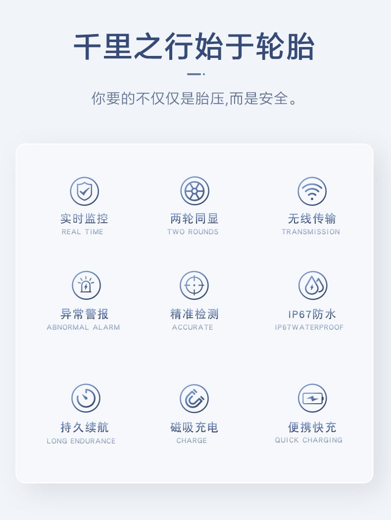 Suitable for CHIGEE Qiji G3 motorcycle tire pressure monitor, wireless external and internal electric vehicle tire pressure detection