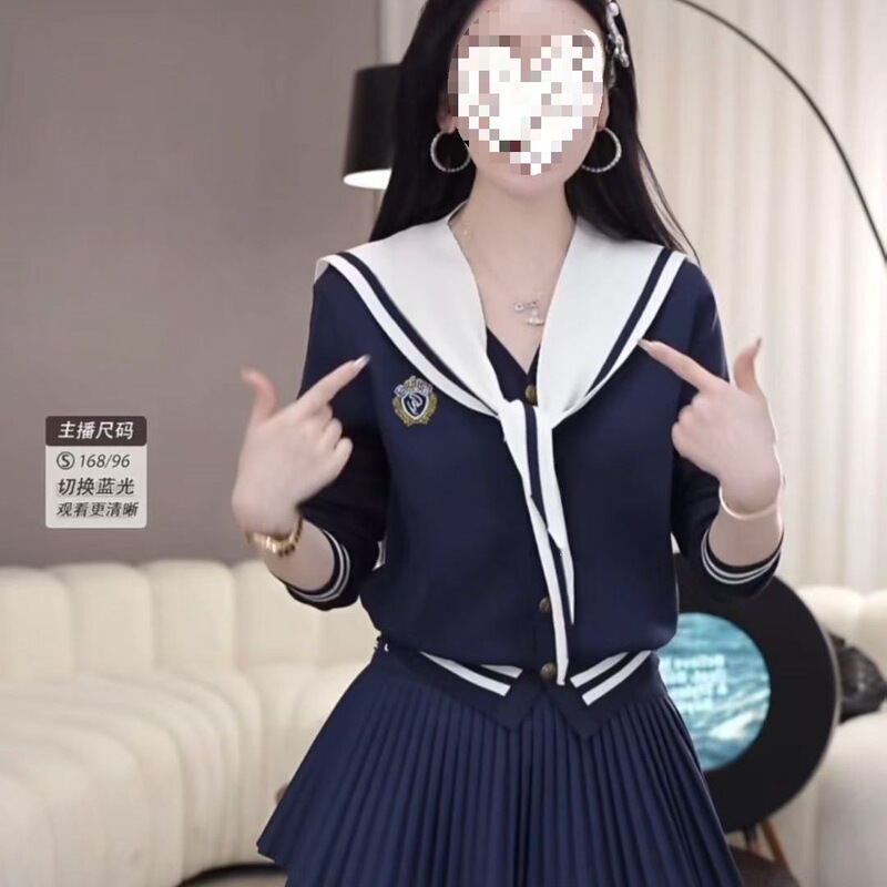 2026 Spring and Autumn New Korean College Style Outfit: Navy Collar Knit Sweater and High-Waisted Pleated Skirt, Chic Two-Piece Set for Women 2026 Spring and Autumn New Korean College Style Outfit: Navy Collar Knit Sweater and High-Waisted Pleated Skirt, Chic Two-Piece Set for Women
