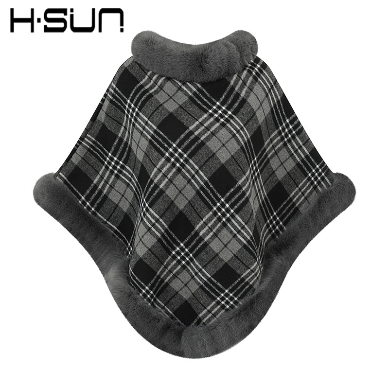 Capa tipo chal de otoño e invierno 2026, nueva bufanda de piel sintética de conejo, abrigo de punto para mujer, prenda exterior holgada y versátil. image 4