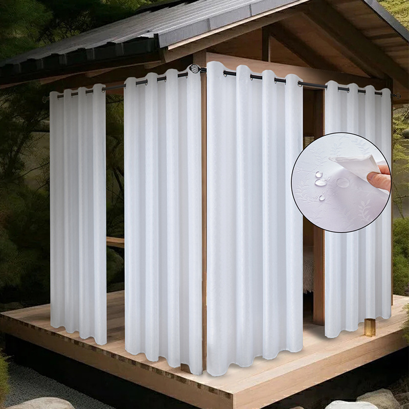 Moderner, schlichter Sonnenschutz für Balkon und Pavillon, wasserdichte Vorhänge_voghion.com
