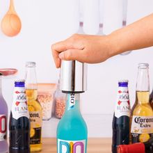创意自动开瓶器银色无印刷按压式启瓶盖神器酒吧酒店低价批发家用