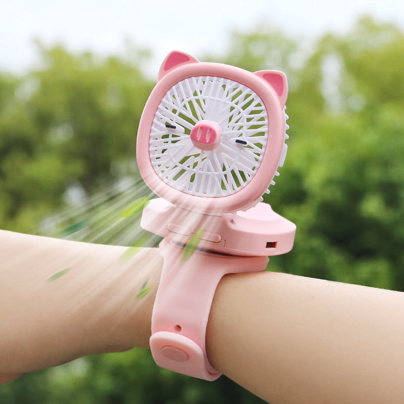 핑크피기 [충전모델 + 3단계 바람 + 화려한 조명] 새로운 업그레이드 + 무료 충전 케이블