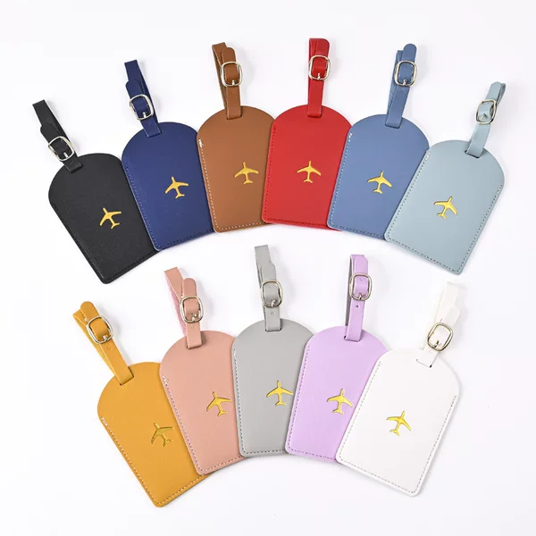 Thickened Pu Leather Hot Stamping Aircraft Boarding Pass Tag Luggage Tag Suitcase Tag Free Paper Card Spot Wholesale