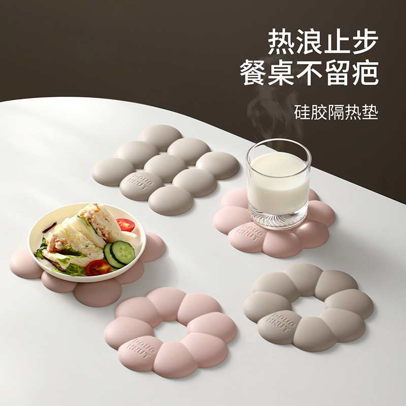 FaSoLa 실리콘 매트 단열 두꺼운 식품 등급 식사 냄비 매트 코스터 주방 캐서롤 안티 스케일 테이블 매트 가정용