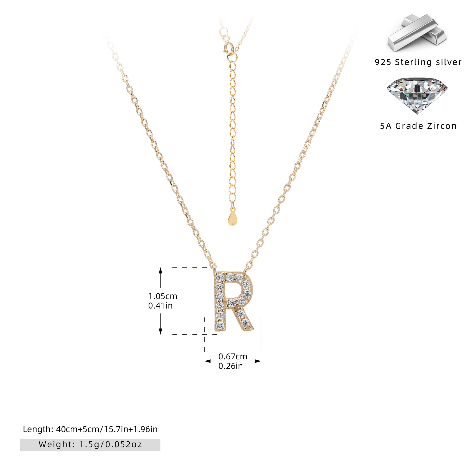 925 Silver Gold Plated-R