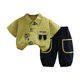 Five small seven children's clothing 2025 summer new 0-4 years old children's boys and girls letters embroidered short sleeve shirt 2 pieces