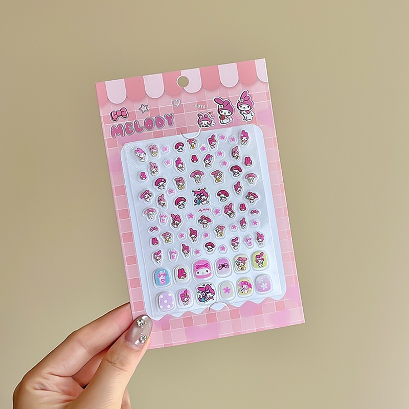 Niños parches de uñas super lindas chicas lindas usan pegatinas de dibujos animados de uñas seguras desmontables parches de uñas al por mayor image 190