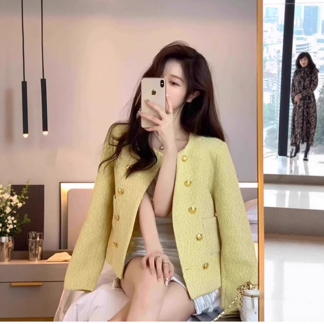 2025 New Style Tweed Jacket for Women, Spring and Autumn New Korean Version, Elegant and High-End Short Tweed Top