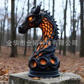 跨境龙首造型镂空发光摆件 暗黑奇幻风装饰灯163