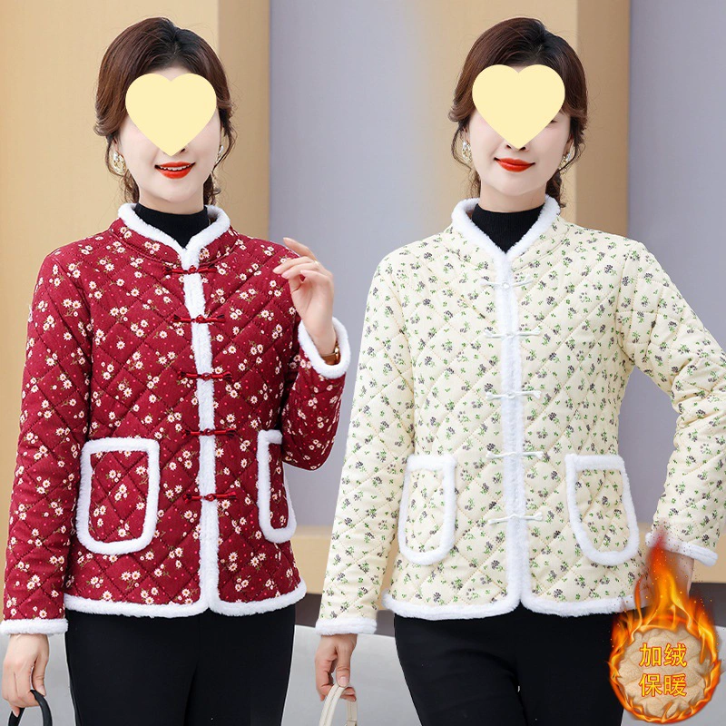 Winter warm retro down jacket for mother, city style