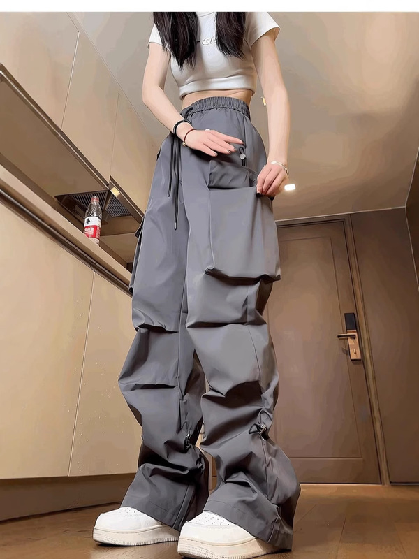 女性のための黒のオーバーオール 2025 新しいスタイル小春と秋のルーズカジュアルスポーツ登山秋と冬の大きいサイズのアサルトパンツ|undefined