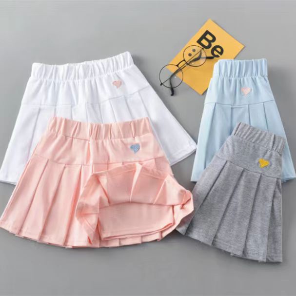 女童百褶裙褲新款帶安全褲裙子兒童半身裙夏季中大小童學生短裙