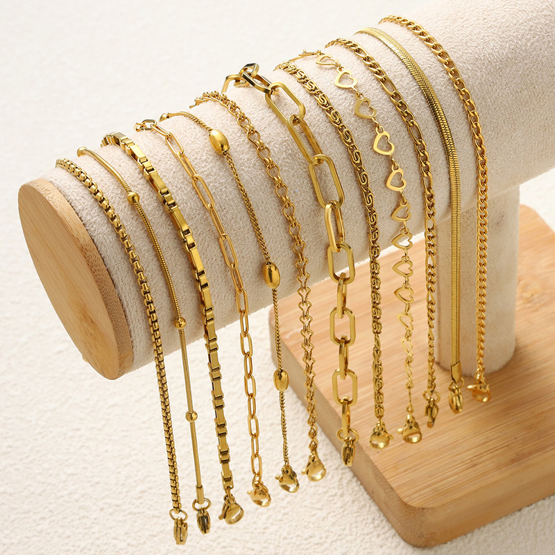 12Pcs Women's Fashion Stainless Steel Bracelet Elegant Luxury Ladies Jewelry Set Plated 18K Real Gold Titanium Steel Bracelet 12Pcs Women's Fashion Stainless Steel Bracelet Elegant Luxury Ladies Jewelry Set Plated 18K Real Gold Titanium Steel Bracelet